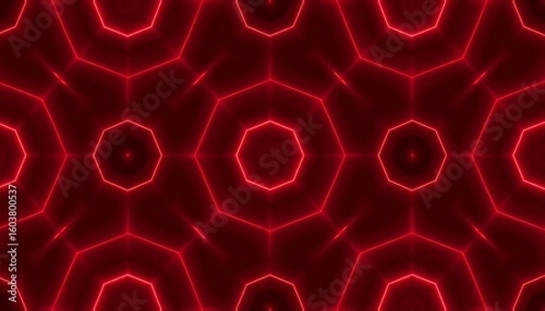 Fototapeta Abstract red kaleidoscopic pattern