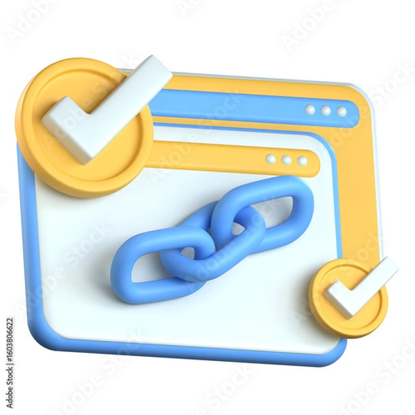 Fototapeta Browseer Link 3D icon Colorful Style