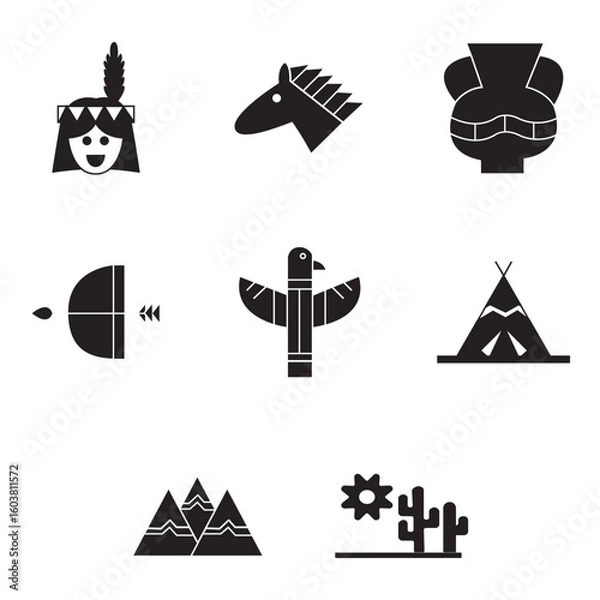 Obraz indian clip art set