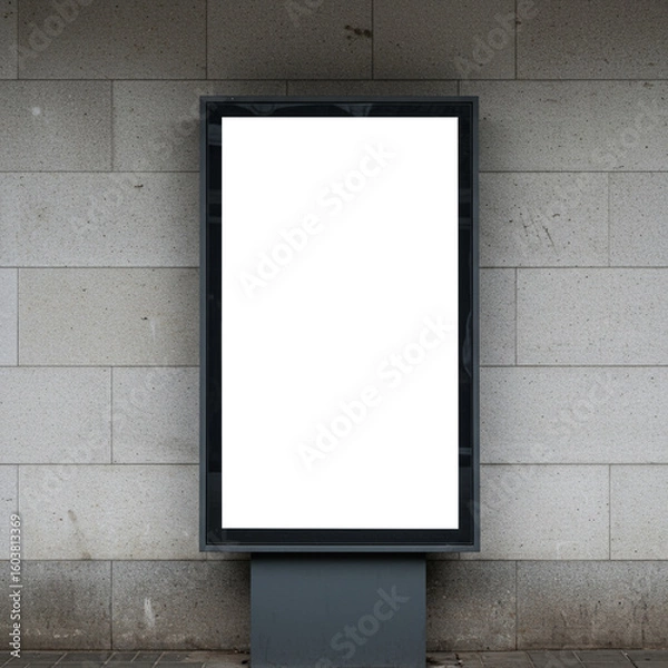 Fototapeta Blank Billboard Mockup in Landscape Format on White Background for Advertising.