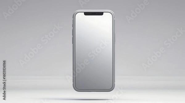 Fototapeta A modern smartphone with a blank screen on a plain background, sleek and contemporary, 4K and HD image.