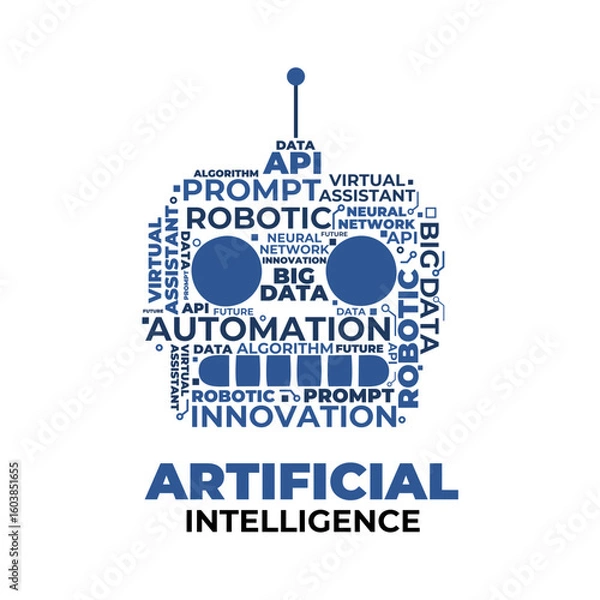 Fototapeta artificial intelligence typography design