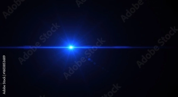 Fototapeta Celestial Gleam: A bright, intense blue light emits from the center of the image, set against a stark, dark backdrop, creating a sense of mystery and wonder.