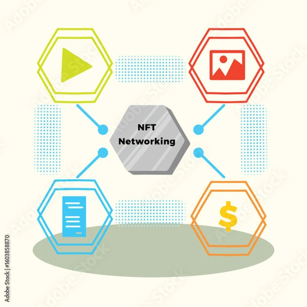 Fototapeta a NFT networking design vector