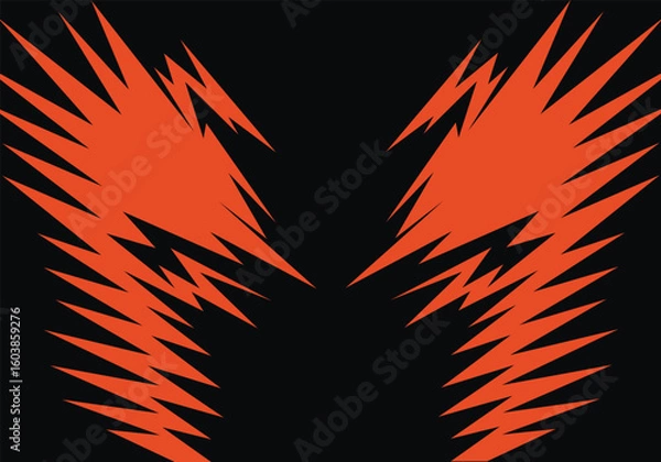 Fototapeta Burning Geometry Vivid Abstract Fire Pattern with Sharp Orange Fractals on colored Background for Edgy Branding & Digital Art