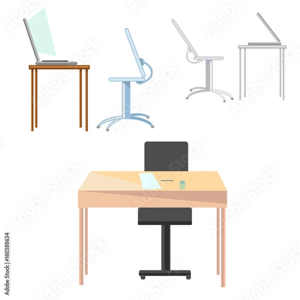 Fototapeta Desk and chairs in different angles