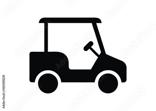 Fototapeta Black Golf cart Vector Illustration