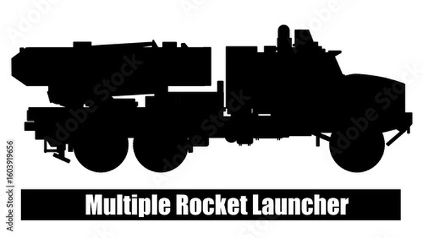 Fototapeta The MRL is an artillery piece that fires multiple rockets simultaneously in a short period of time to quickly destroy a wide area, providing long-range fire support.
It is made in a silhouette version