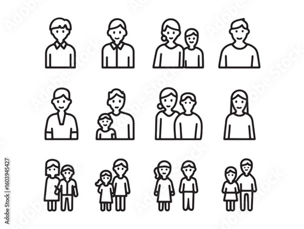 Fototapeta Volunteer Gathering ultra minimalist 2D line art