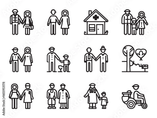 Fototapeta volunteer recognition clean 2d line drawing