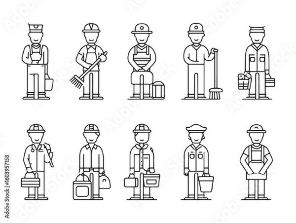 Obraz Volunteer Worker Simple 2D Illustration