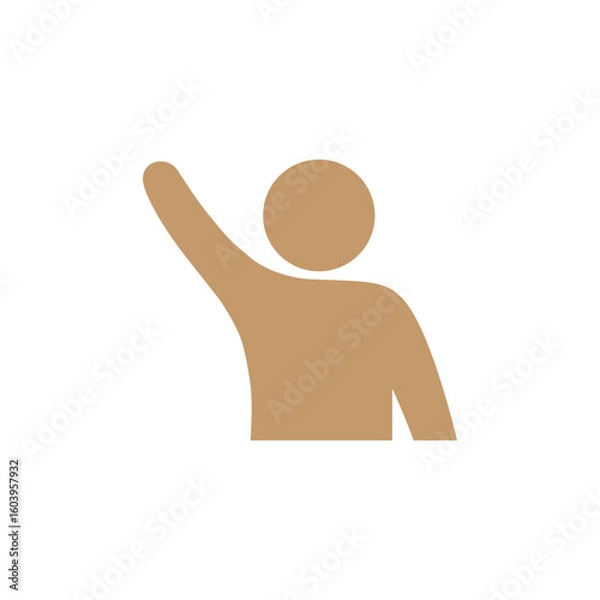 Fototapeta vector illustration of a man, silhouette of a man, Waving Person Icon – Minimal Silhouette Design