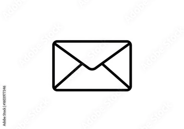 Obraz Minimalist closed envelope line drawing symbolizing communication and mail on a clean transparent background