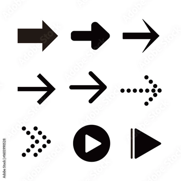 Fototapeta 黒い矢印アイコンセット
