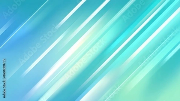 Obraz Diagonal Abstract Gradient Background with Blurred Blue, Green, and White Light Streaks