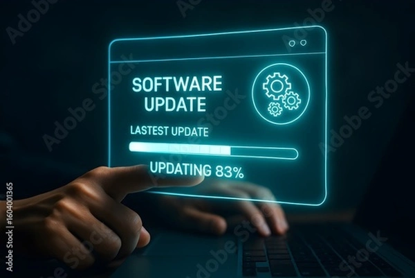 Obraz Emphasizes the importance of regular software updates for security, functionality, and optimal performance of digital devices.