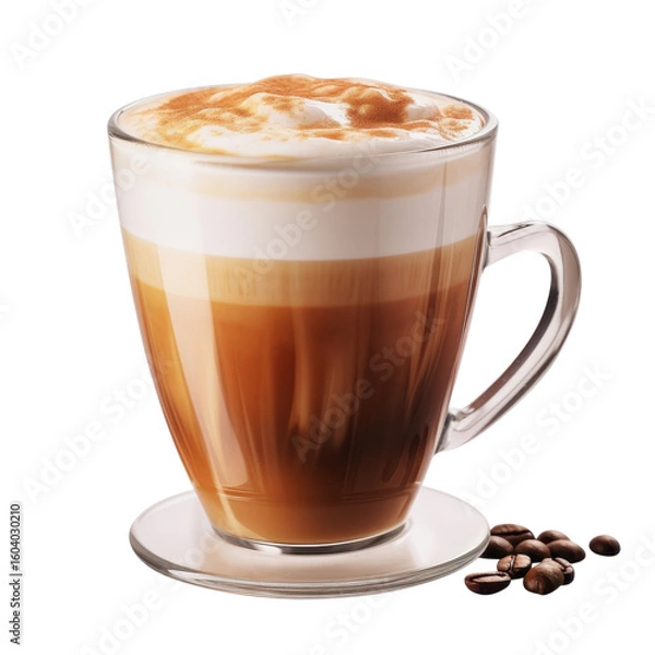 Fototapeta Cup of latte isolated on transparent background
