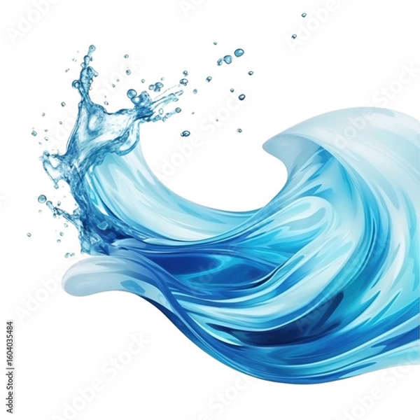Fototapeta Water wave splash isolated on transparent background