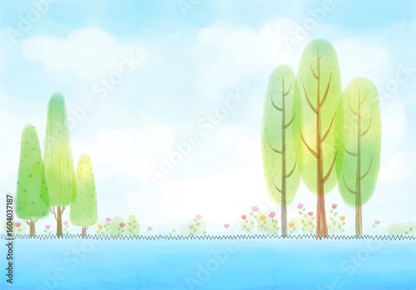 Obraz 평화로운 호수 풍경