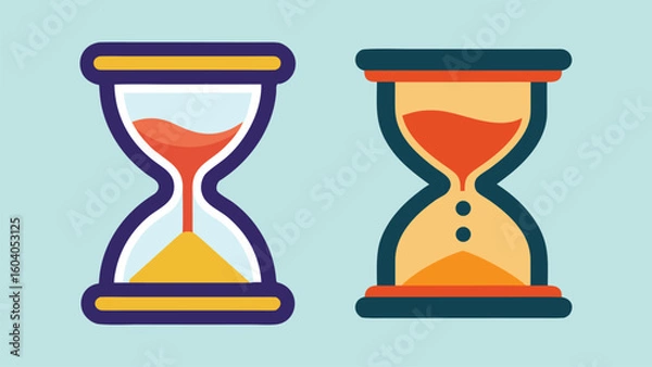 Obraz Vector illustration of an hourglass timer symbolizing time and countdown concept