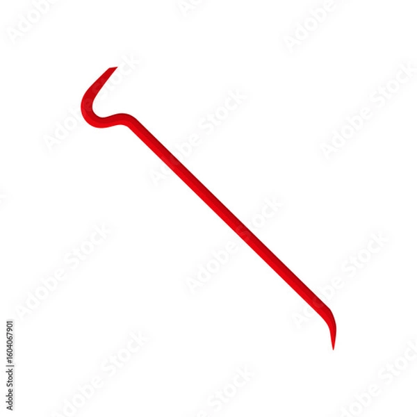 Fototapeta crowbar flat design vector illustration isolated on white background. instruments for repair work or crowbar. Carpentry, construction concept