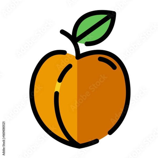 Fototapeta apricot fruit icon	