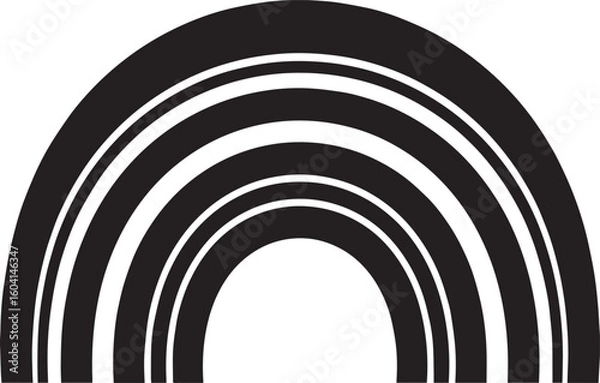 Fototapeta Stylized Rainbow Arc in Black Silhouette | Modern Abstract Weather Illustration Vector Format