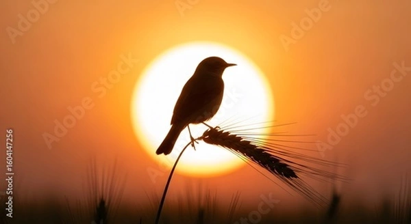 Fototapeta bird on sunset