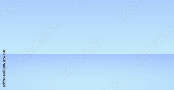 Fototapeta Tranquil gradients of light blue hues converge in a minimalist composition, creating a serene atmosphere through smooth, subtle color transitions and a clean linear division