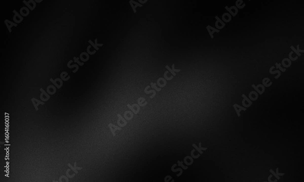 Fototapeta Elegant metallic black background illustration with a rough vintage noise texture and dark charcoal gray gradient. Premium black design elements, banners, elegant black banners
