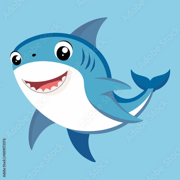 Fototapeta Cute shark isolate 