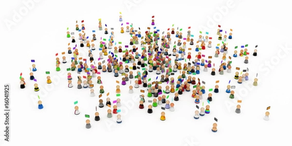 Fototapeta Cartoon Crowd, Emails