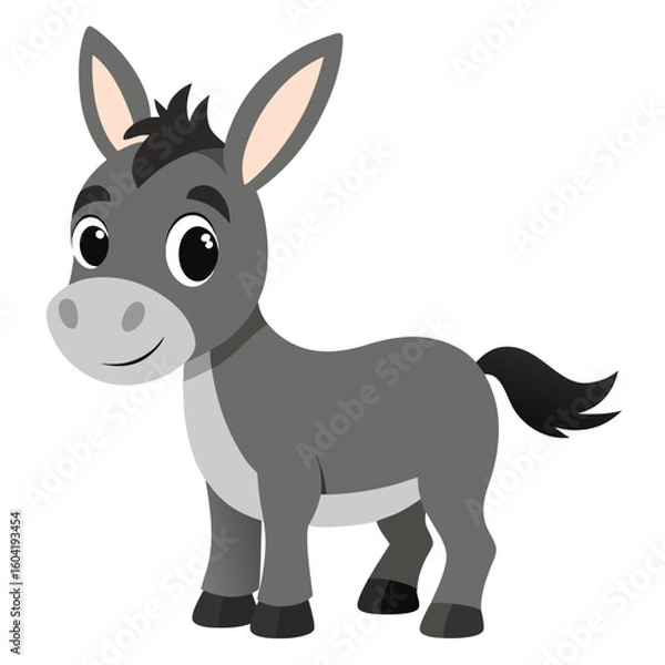 Fototapeta Cute donkey isolated 