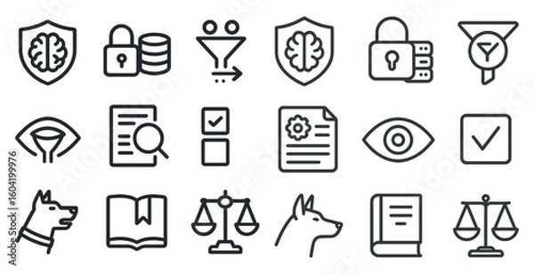 Fototapeta set of icons for web