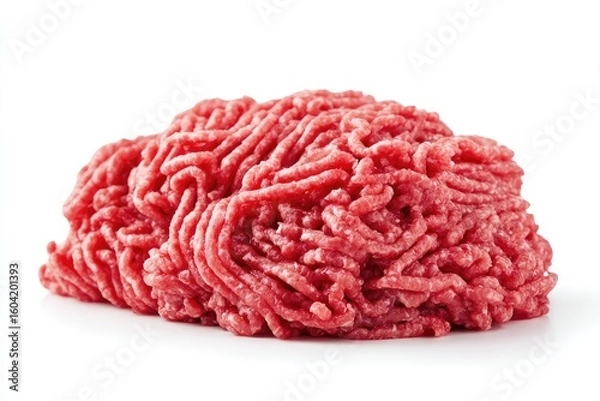 Fototapeta Ground beef isolated on white background