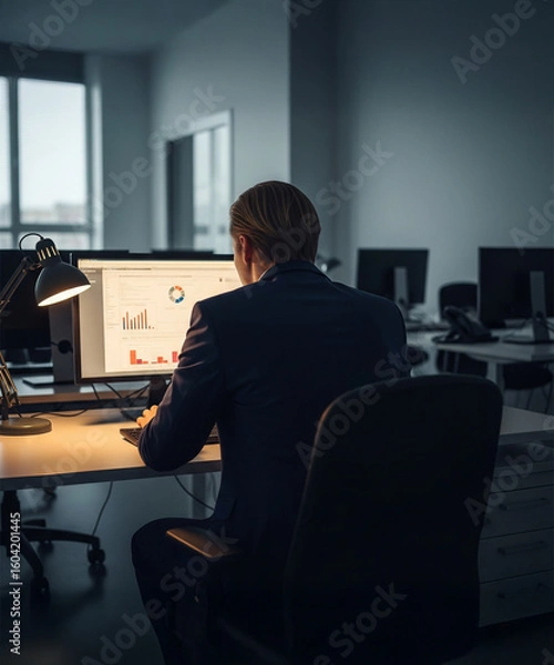 Fototapeta businessman working on computer