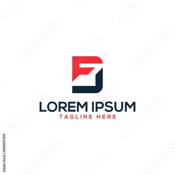 Obraz letter mark FD unique shape logo design concept geometric creative