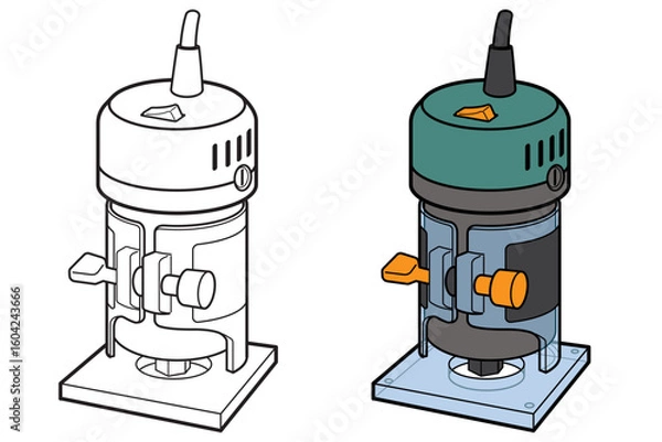 Fototapeta 電動トリマー［カラー＆線画］