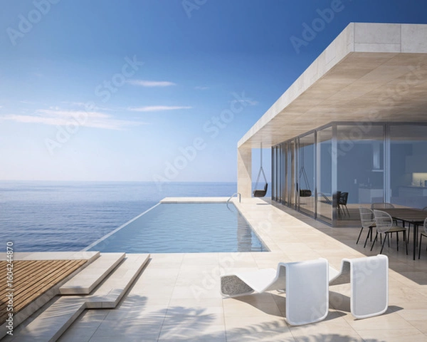 Obraz Moderne Villa mit infinity Pool