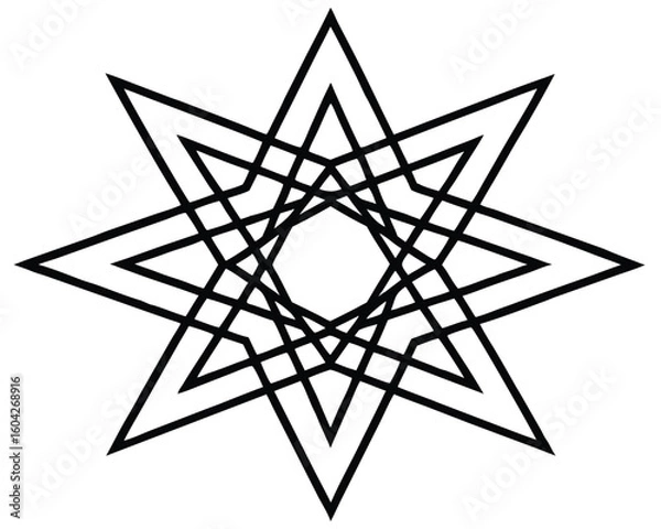 Fototapeta A geometric star pattern with overlapping lines creates a design Ai Generated