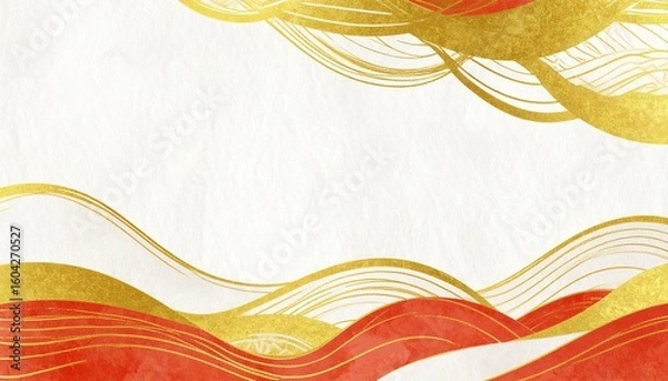 Obraz 優雅で抽象的な和柄、和風イメージの背景素材