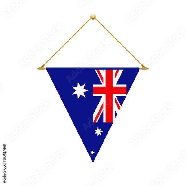 Obraz Australian triangle flag hanging, vector illustration