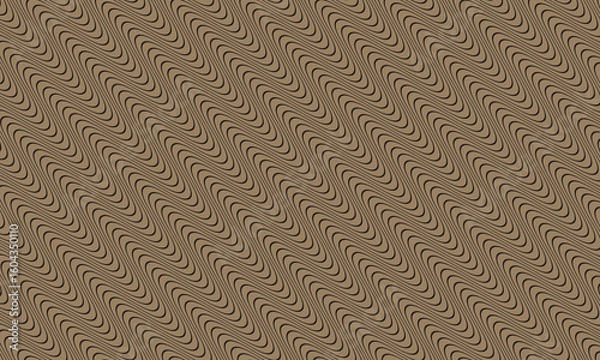 Obraz abstract black colour diagonal thin wave line pattern with brown background.