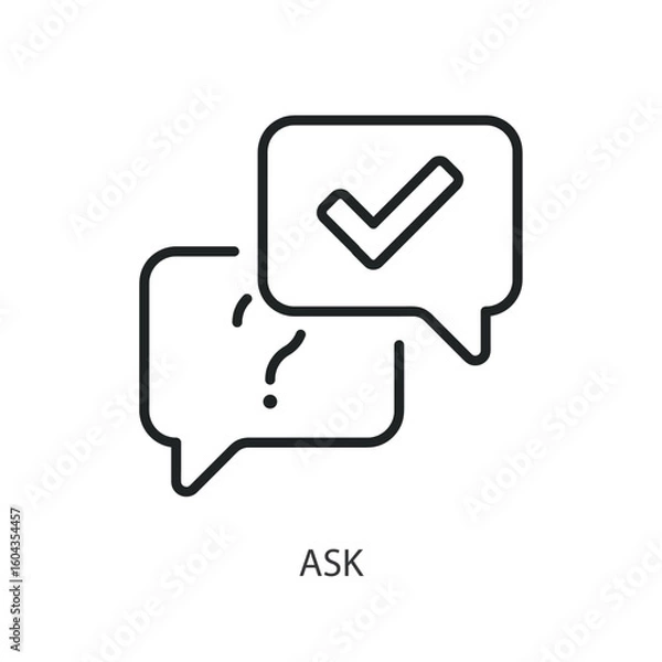 Obraz Ask thin line vector icons.