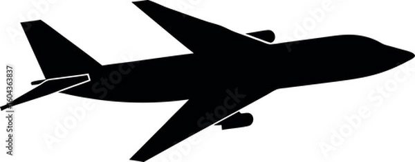 Obraz plane silhouette vector, airplane black icon