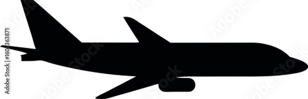 Obraz plane silhouette vector, airplane black icon