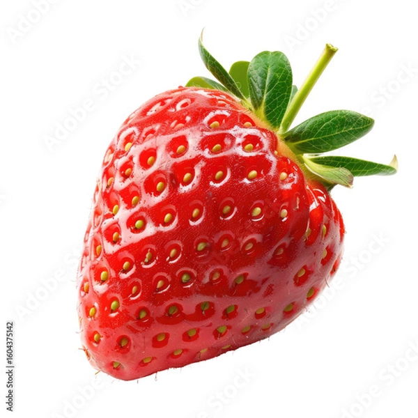 Fototapeta Close-up of a single, vibrant red strawberry (6)