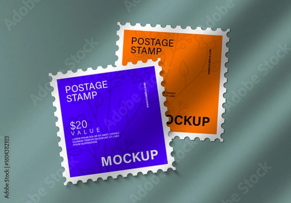 Obraz Modern Postage Stamp Mockup Design Template
