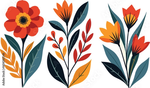 Fototapeta Modern Flower Vector Bundle for Digital Art Projects