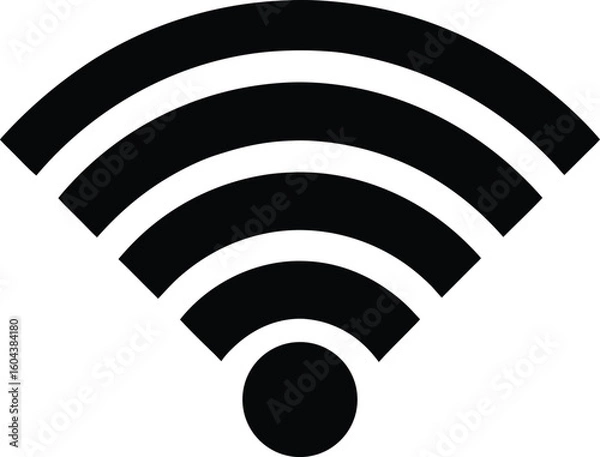 Fototapeta Sharp Wifi Signal Solid Icon Silhouette